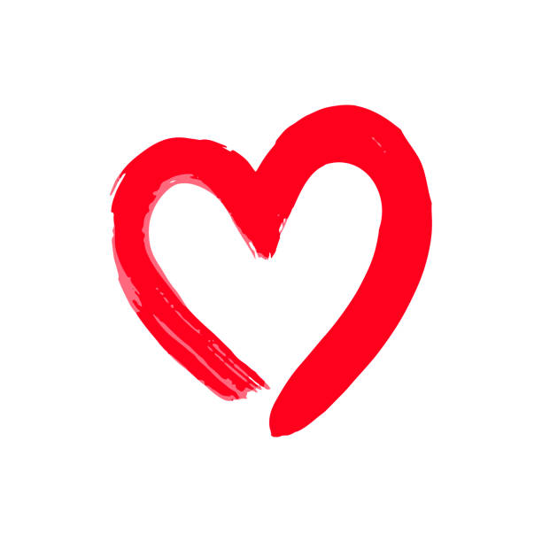 doodle гранж стиль значок. декоративный элемент. контур, значок линии мультфильма - blob heart shape romance love stock illustrations