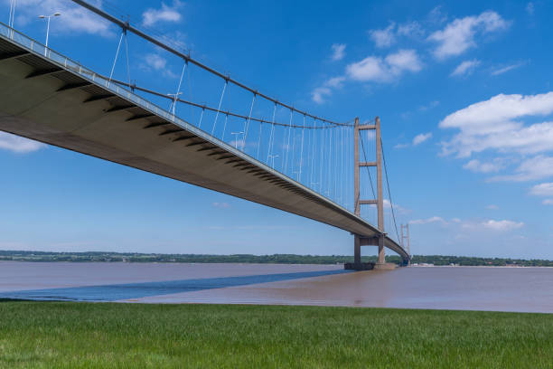 This view of the iconic Humber Bridge in England was taken from the banks of the River Humber at Barton.
