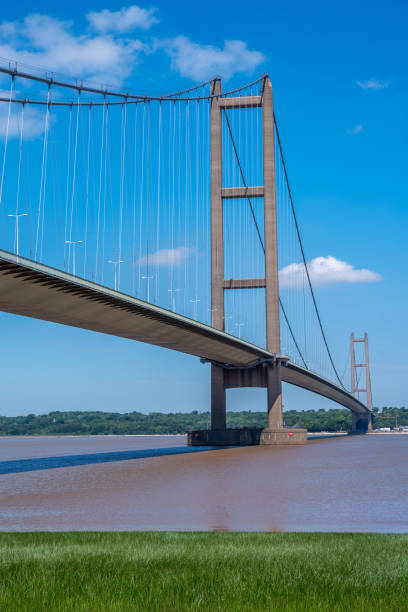 험버 서스펜션 브리지 타워 - humber bridge bridge humber river yorkshire 뉴스 사진 이미지