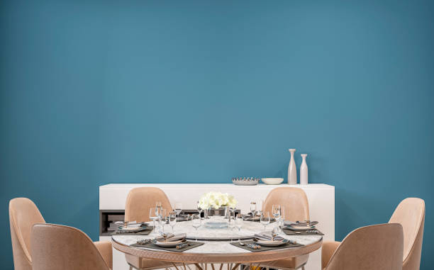 istock Modern luxury dining room with round table and decoration 1324221682
