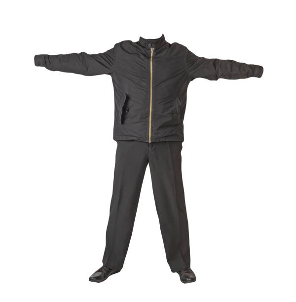 istock men's jacket , pants  and leather shoes isolated on white background. 1324225894