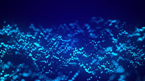 istock Digital blue background of particles. Abstract futuristic dynamic background. Big data visualization. 3D rendering. 1324226211