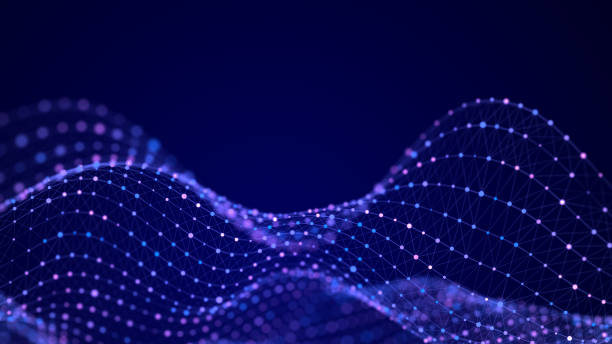 istock Color music sound wave. Digital dynamic wave of particles. Technology dots background. 3D rendering. 1324226238