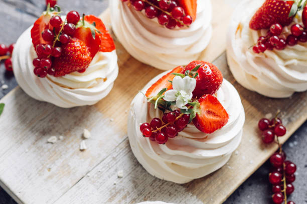 istock Dessert meringue with berries 1324226346