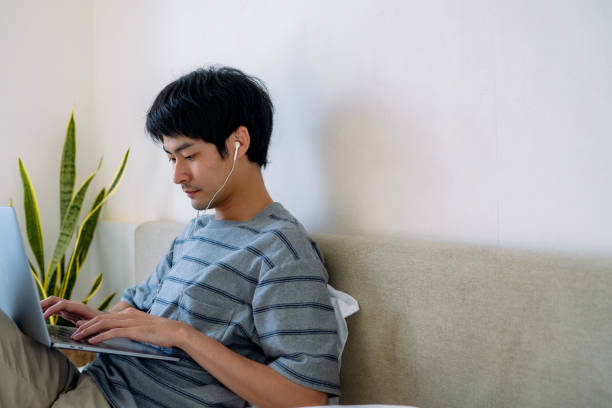 istock Freelancer man stay at home. 1324232619