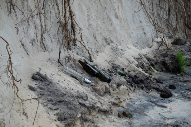 istock People and ecology. Riverside pollution. Trash and plastics at the beach. Human pollution of nature. Waste and plastic garbage on banks of dnieper river in Ukraine. Pollution of Kiev sea 1324233987