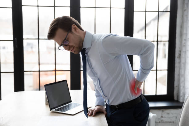 istock Sad business professional having health problems due to uncomfortable chair 1324235376