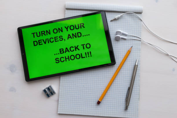 istock Tablet with text 