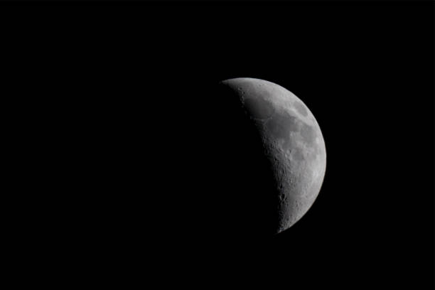 istock Half moon at night, isolated on black 1324238995