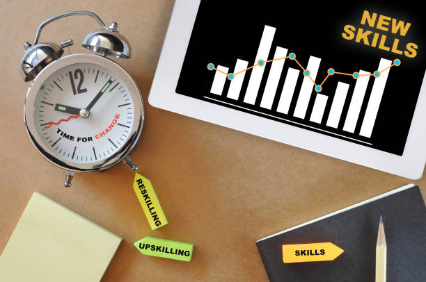 istock Time for change concept and self improvement with reskilling and upskilling idea 1324240564