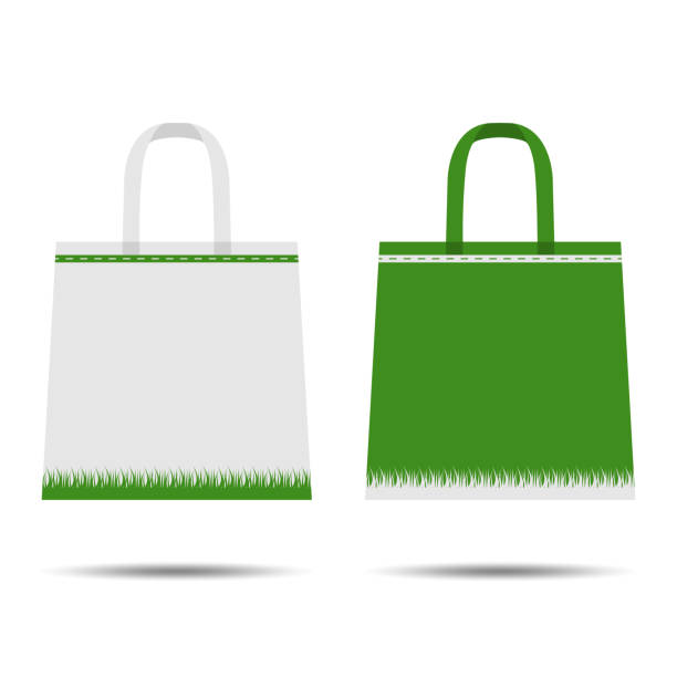 istock Cartoon bag. Isolated on white background. Caring for the environment. Flat style. Eco package design. Vector 1324263448
