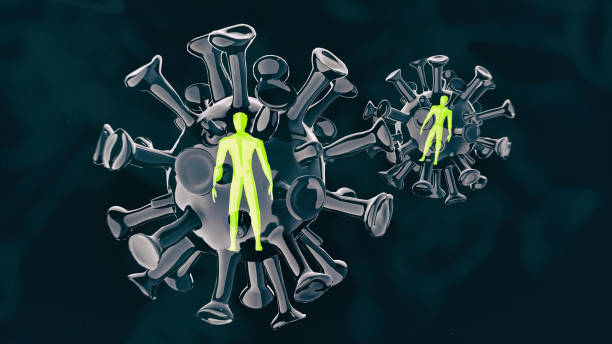 istock 3d image of a human figure in a virus 1324264480
