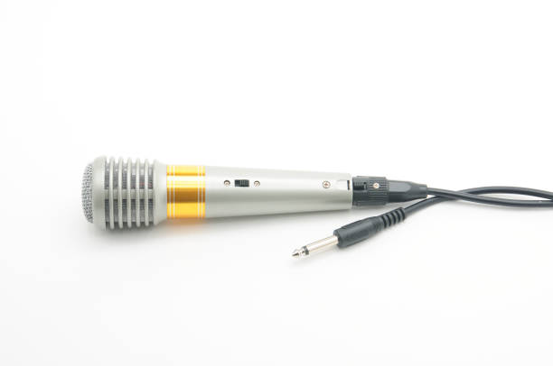 istock Microphone for vocal singing, karaoke and speaking on a white background 1324266741