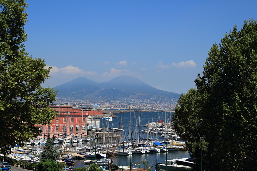 View of Vesuv from Naples in summer