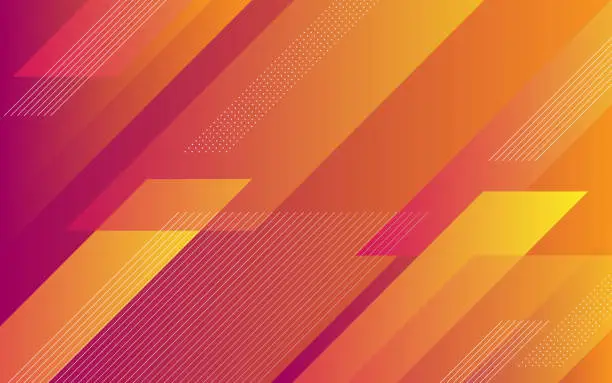 Vector illustration of Modern Abstract Background with Gradient Purple Red Orange Color with Retro Element.