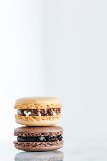 istock Assorted Gourmet Macaron Flavors Including Chocolate, Caramel, and Strawberry 1324272527