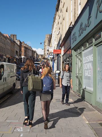 Bristol, Uk - Circa September 2016: People in Park Street linking the city centre to Clifton