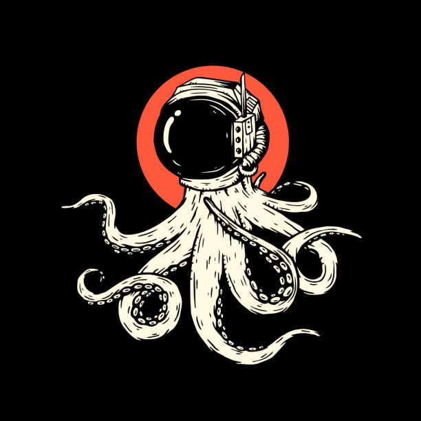 illustrations, cliparts, dessins animés et icônes de crâne extraterrestre - octopus