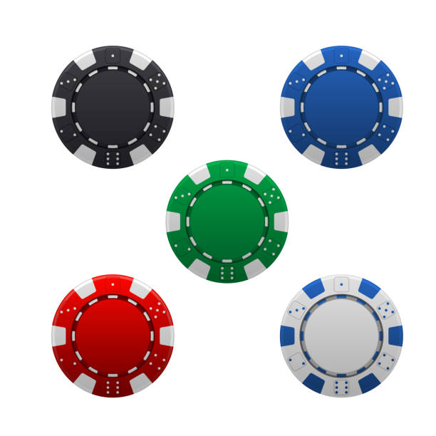 istock Set of colored chips for poker and casino. 1324291447
