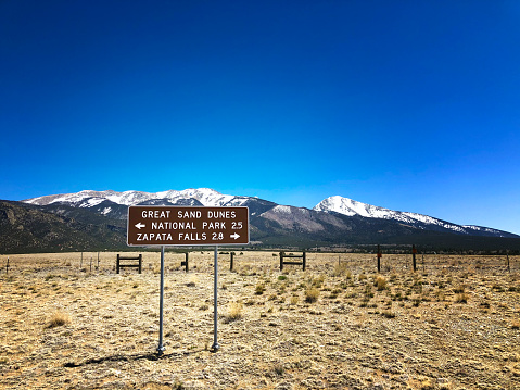 Directional Sign to Great Sand Dunes, Colorado