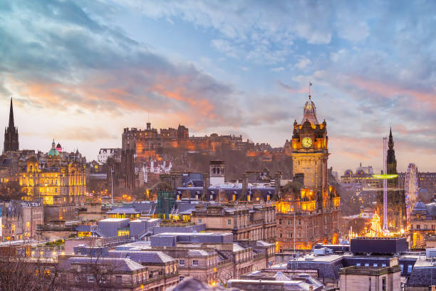 istock Old town Edinburgh city skyline, Scotland 1324295143