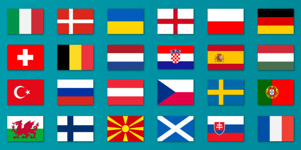 ilustrações, clipart, desenhos animados e ícones de conjunto de bandeiras do país da europa - netherlands symbol flag button