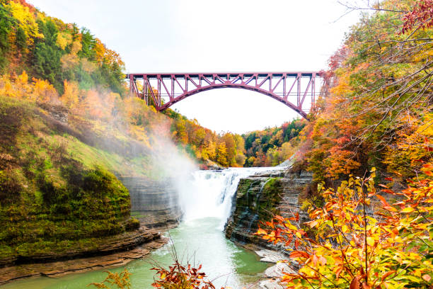 park stanowy letchworth, most - letchworth state park zdjęcia i obrazy z banku zdjęć