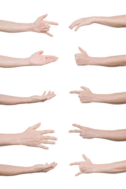 istock Set of man hands Isolated on white background 1324309193