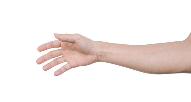 istock Man hand isolated on white background with clipping path. 1324309293