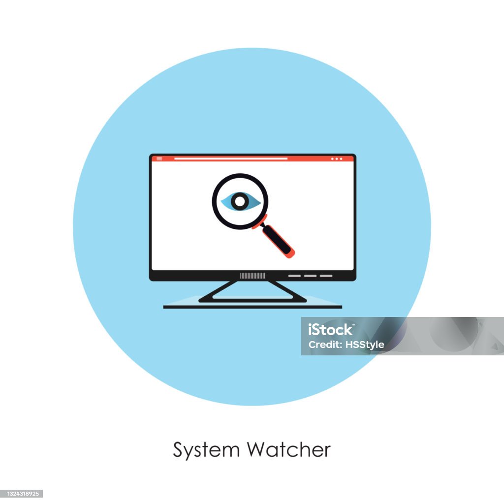 Watcher Computer Icon System Watcher Stock Illustration - Download Image Now - Unrecognizable ...