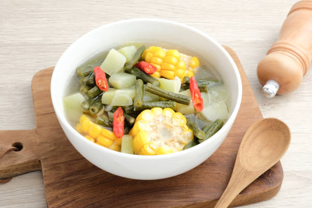 Vegetable acid, vegetable asem or tamarind soup is a popular traditional Indonesian soup.
