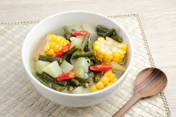Vegetable acid, vegetable asem or tamarind soup is a popular traditional Indonesian soup.