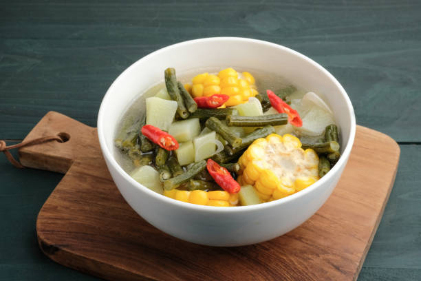 Vegetable acid, vegetable asem or tamarind soup is a popular traditional Indonesian soup.