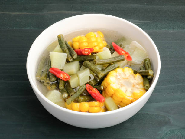 Vegetable acid, vegetable asem or tamarind soup is a popular traditional Indonesian soup.