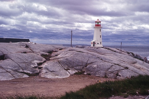 Halifax, Nova Scotia, Canada, 1979. The lighthouse on the Halifax coast.