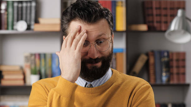 Man is at loss bewilderment, surprised and misunderstanding, facepalm emotion Man is at loss bewilderment, surprised and misunderstanding, facepalm emotion. Medium shot embarrassment stock pictures, royalty-free photos & images