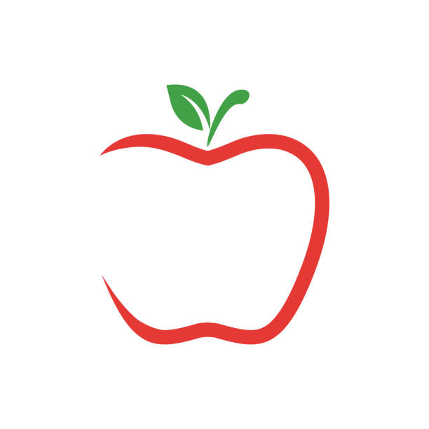 czerwona ikona wektora jabłek. ugryziona ikona jabłka. ikona ilustracji owoców apple. logo wektora projektowania stron internetowych. apple odizolowane na tle. - apple biting missing bite red stock illustrations