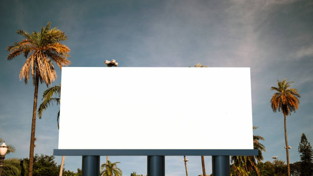 cartellone stradale 3d mock up - billboard foto e immagini stock