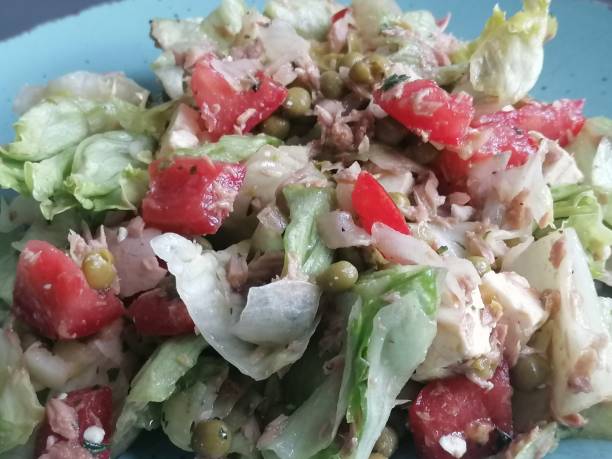 ensalada verde con atún - tuna salad sandwich fotografías e imágenes de stock