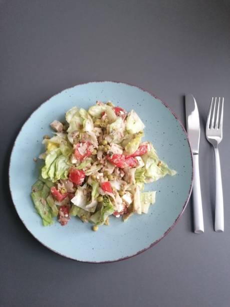 ensalada verde con atún - tuna salad sandwich fotografías e imágenes de stock