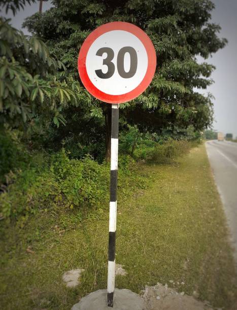 istock Speed limit 30 sign at the street 1324346840