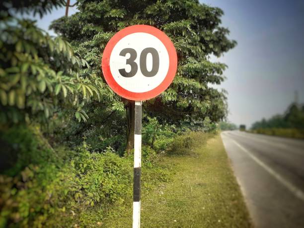 istock Speed limit 30 sign at the street 1324346883