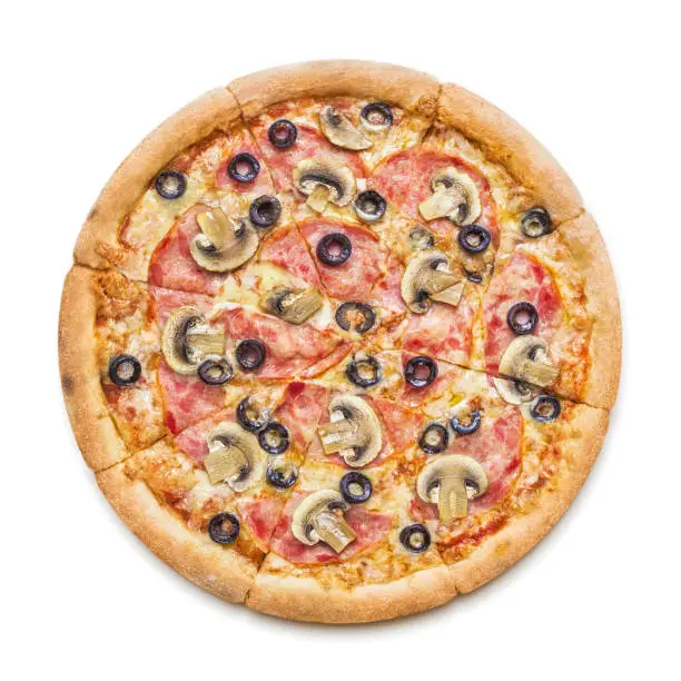 Photo of Delicious pizza on white