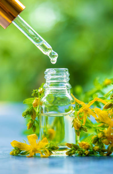 istock An essential oil extract of St. John's wort herb. Selective focus. 1324352927