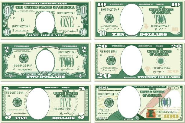 alle dollar-scheine vorlage - ten dollar bill stock-grafiken, -clipart, -cartoons und -symbole