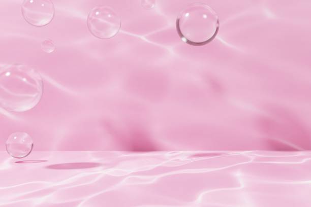 istock 3d render of glass bubbles frame in a pink swimming pool like setting 1324372173