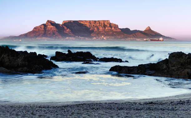 Table Mountain Winter Sunrise stock photo
