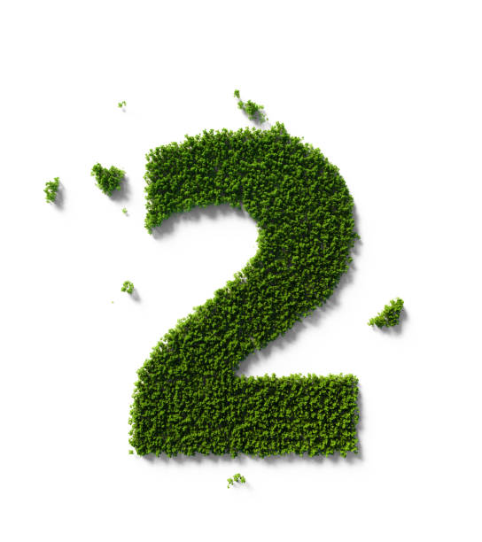 istock Sustainability Concept - Number Two Made of Green Trees Sitting On White Background 1324374934