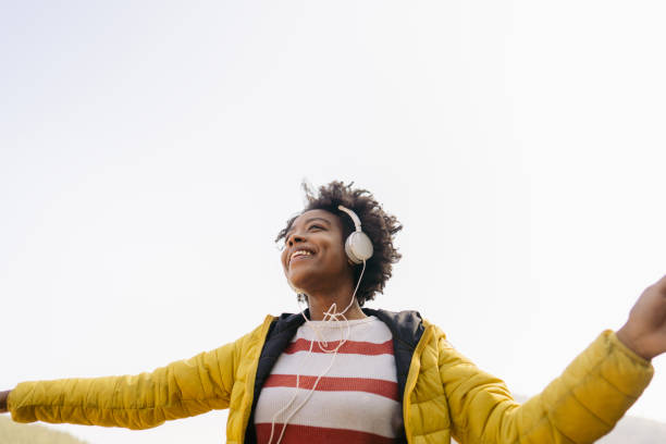 istock Listening music in the nature 1324374976