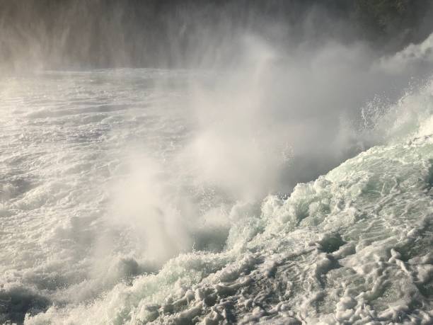 Incredible rhine falls which are the greatest in europe in Nauhausen in Switzerland May 28,2021